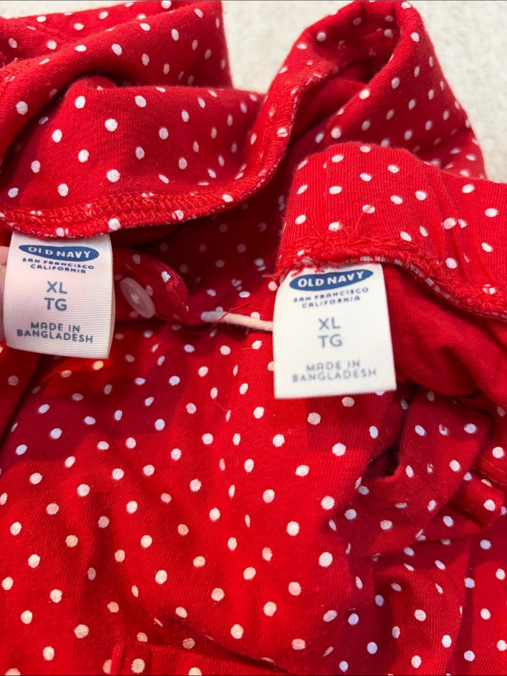 Old Navy Red Polka Dot Sleep Shirt - Picture 2 of 4